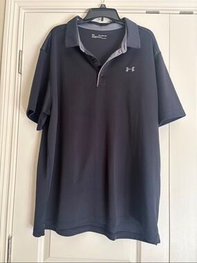 Under Armour Men’s Black Polo with Gray Accents
